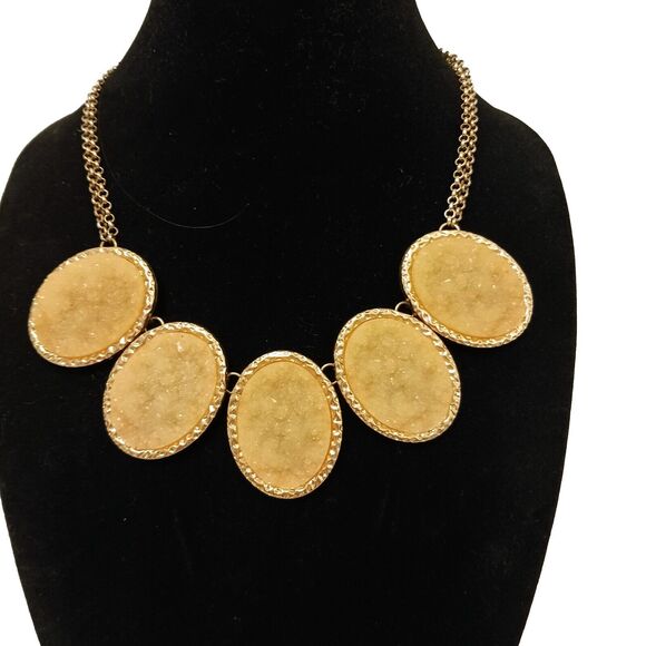 Vintage Women's Faux CRYSTALS Necklace Palm Springs REGENCY Eccentric Modern - Picture 2 of 10